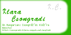 klara csongradi business card